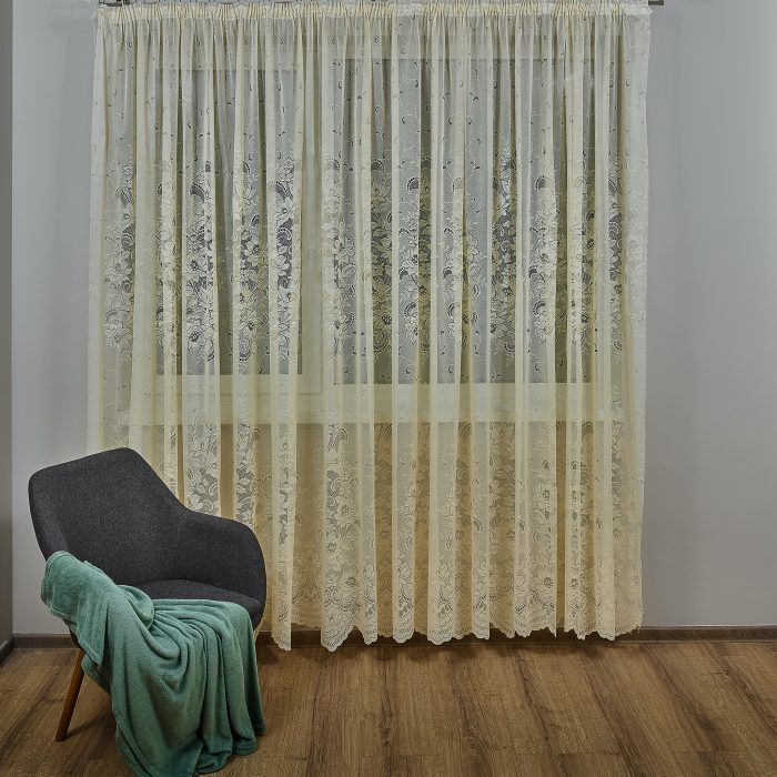 Perdea Crem cu model dantelat - un decor atemporal la ferestrele casei tale - imagine 1