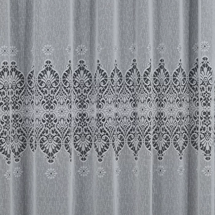 Perdea Albă cu motive decorative brodate - imagine 2