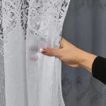 Perdea Albă cu motive decorative brodate - imagine 3