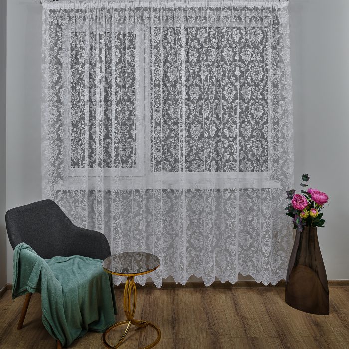 Perdea albă cu broderie superbă pentru un decor minunat - imagine 1