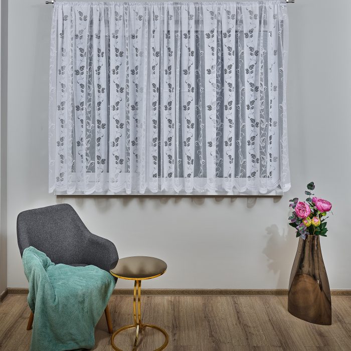 Perdea Albă – Rafinamentul Delicat al Motivelor Florale - imagine 1